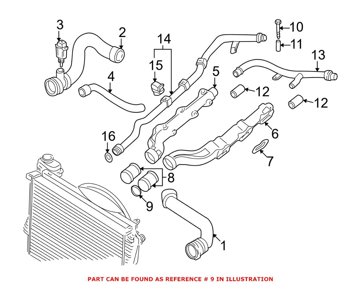 BMW Engine Coolant Pipe O-Ring (31x2.5mm) 11531406249